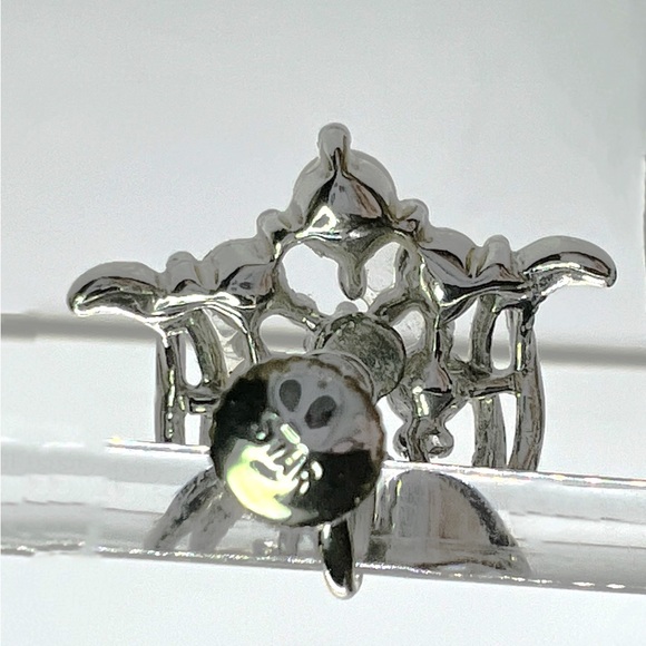 Vintage Star Silvertone Faux Pearl & Clear Rhinestone’s Bracelet & Earrings Set - Picture 3 of 7